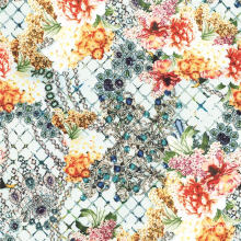 Garment Fabric Flower Pattern Digital Printed Silk Fabric (XF-0068)